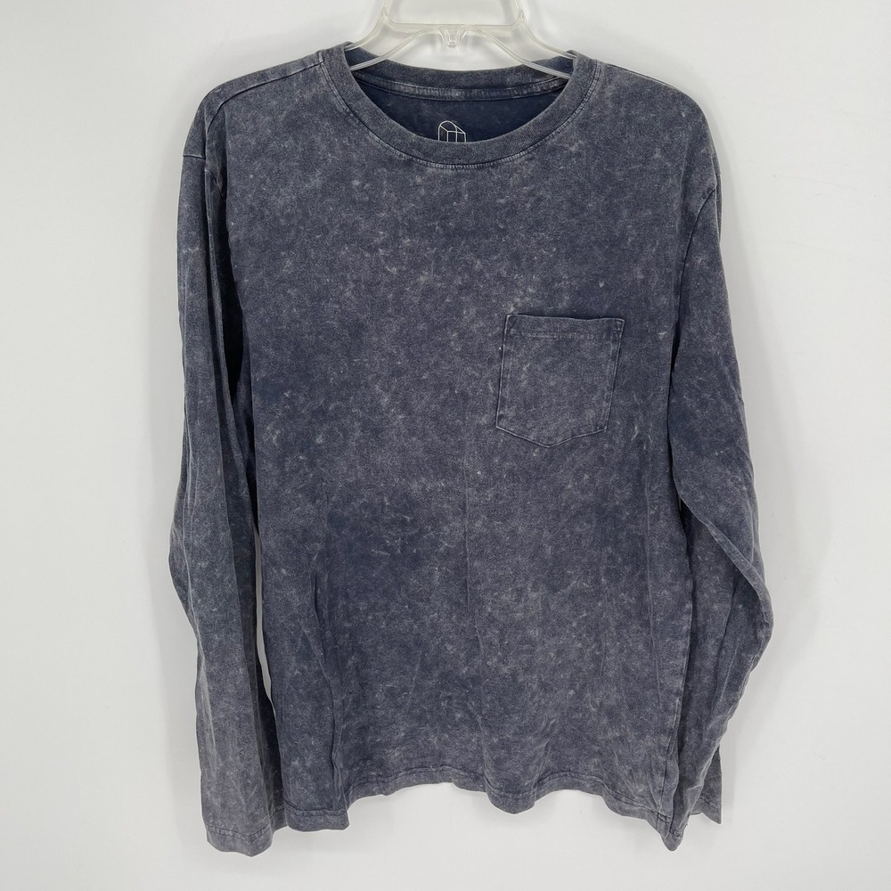 Original Use Men's‎ Gray Acid Wash Long Sleeve Pocket T-Shirt Size Medium